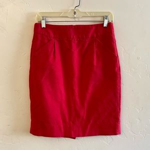 J. Crew Red Textured The Pencil Skirt Size 4